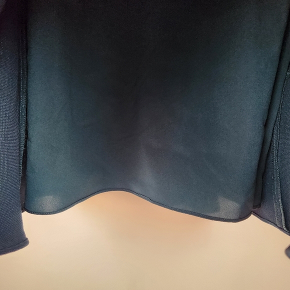 NWT Eliza J Dark Green Tiered Ruffle Hem 3/4 Sleeve Shift Dress Sz 2 - Picture 4 of 9